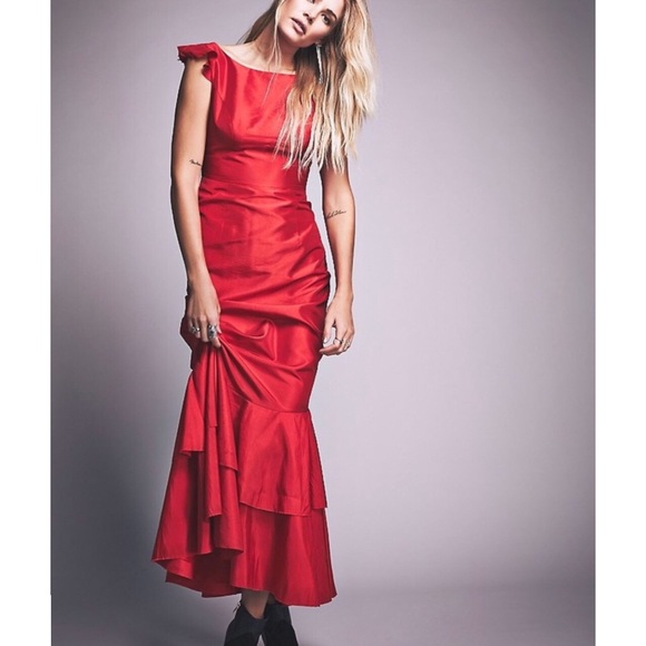 Free People Limited Edition Red Goddess Gown